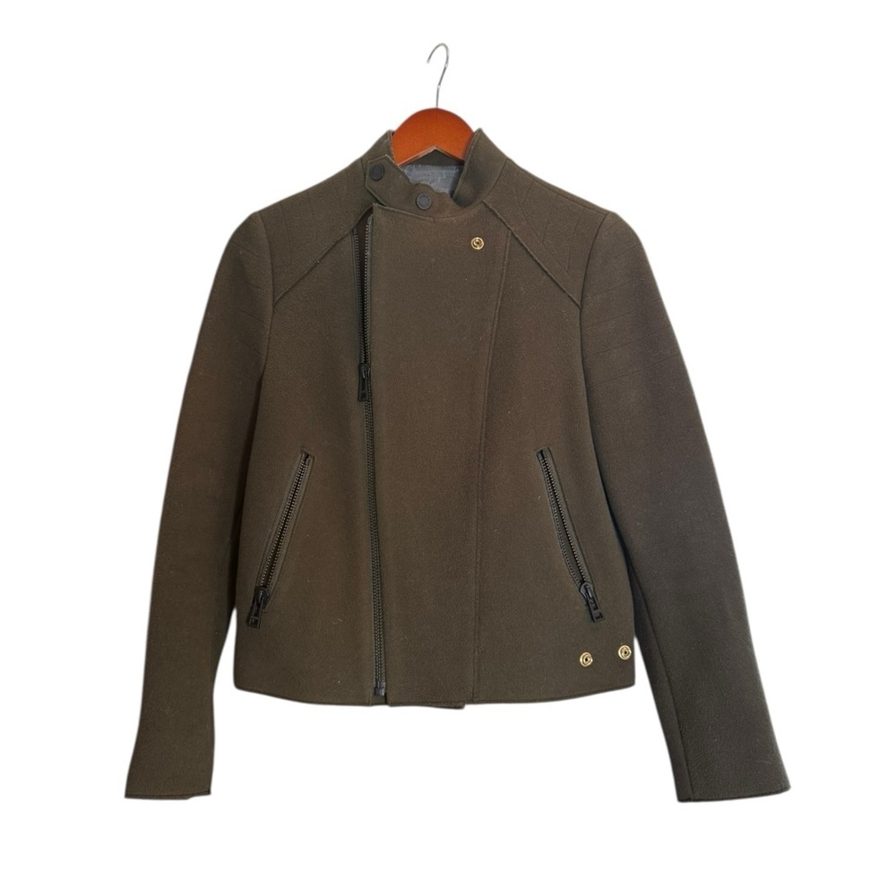 Zoltan & Voltaire Olive Green Moto Jacket